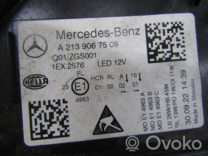 Mercedes-Benz E W213 Lampa przednia A2139067509