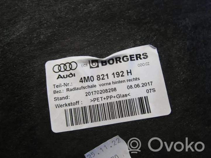 Audi Q7 4M Front wheel arch liner splash guards 4M0821192H
