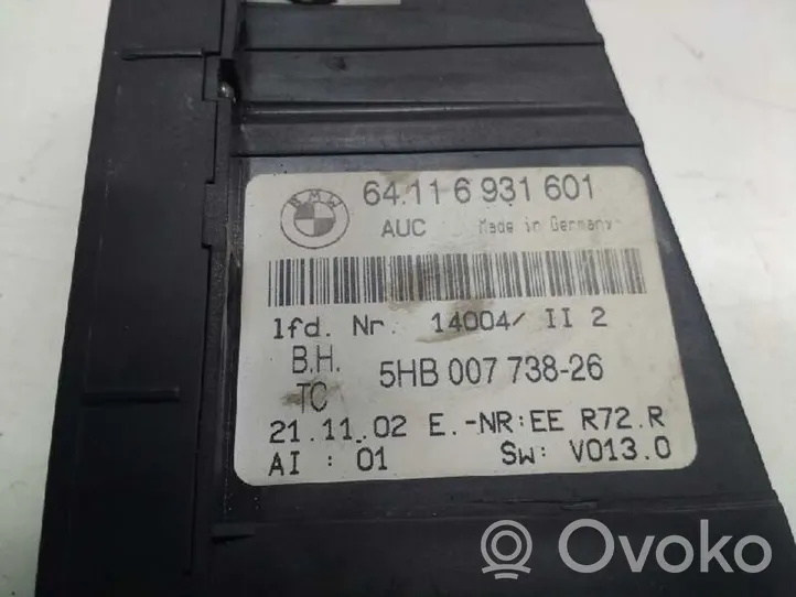 BMW 3 E46 Climate control unit 64116931601