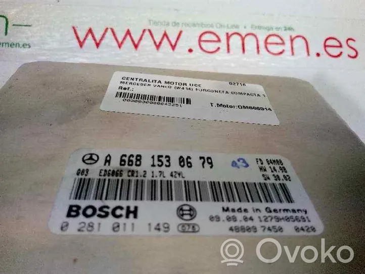 Mercedes-Benz Vaneo W414 Sterownik / Moduł ECU A6681530679