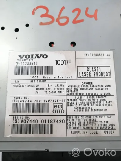 Volvo S40 Panel / Radioodtwarzacz CD/DVD/GPS 31288510