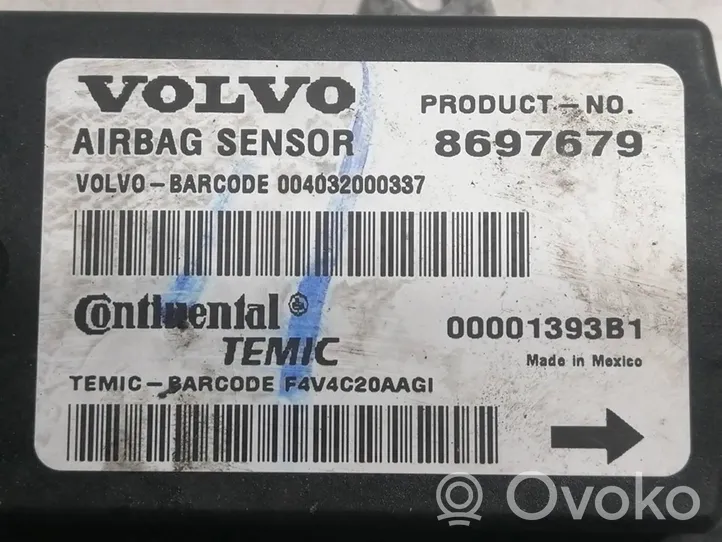 Volvo S40 Sterownik / Moduł Airbag 8697679