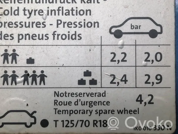 Volkswagen Golf V Polttoainesäiliön täyttöaukon korkki 