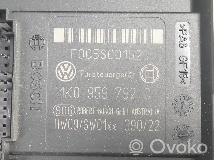 Volkswagen Golf V Alzacristalli elettrico della portiera anteriore 1K0959792C