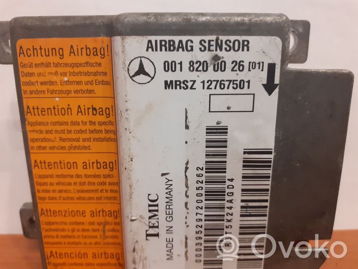 Mercedes-Benz E W210 Centralina/modulo airbag 0018200026