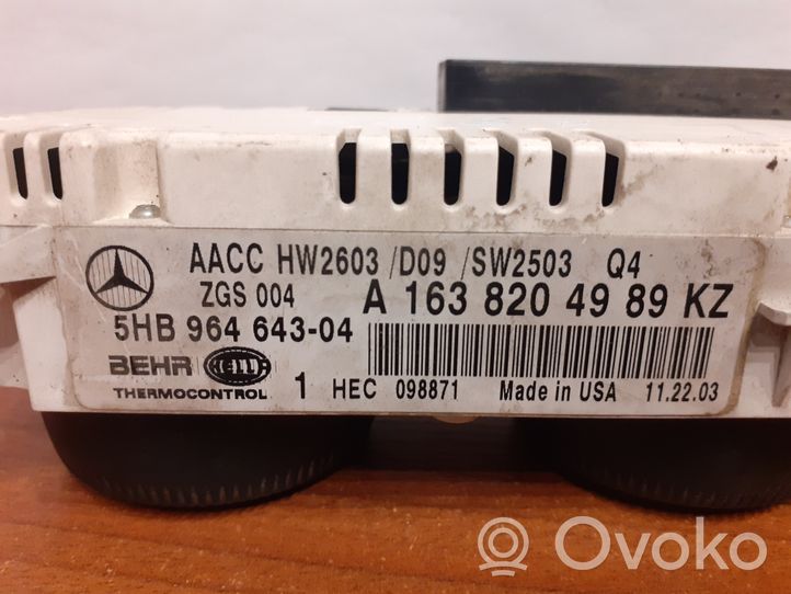 Mercedes-Benz ML W163 Przełącznik / Włącznik nawiewu dmuchawy 5HB964643