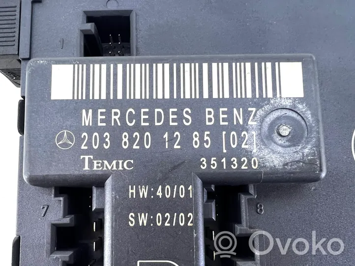 Mercedes-Benz C W203 Unité de commande module de porte A2038201285