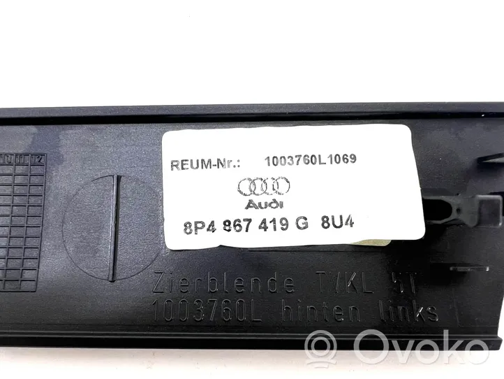 Audi A3 S3 A3 Sportback 8P Rivestimento della portiera posteriore 8P4867419G