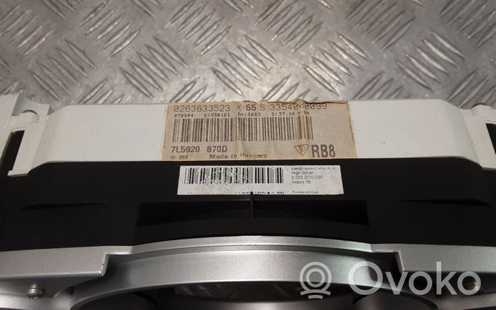 Porsche Cayenne (9PA) Tachimetro (quadro strumenti) 0263633523