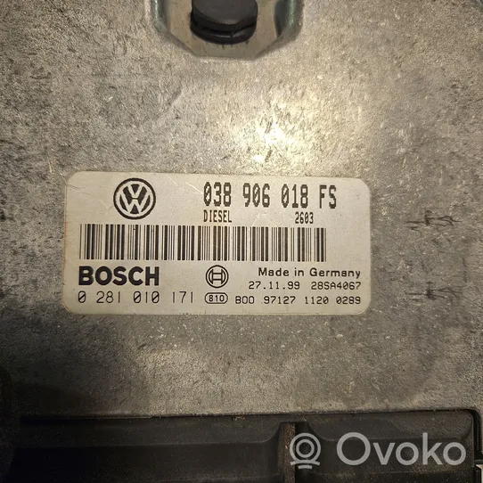 Volkswagen PASSAT B5 Centralina/modulo del motore 038906018FS