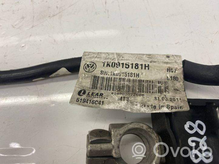 Volkswagen Sharan Cavo negativo messa a terra (batteria) 1K0915181H