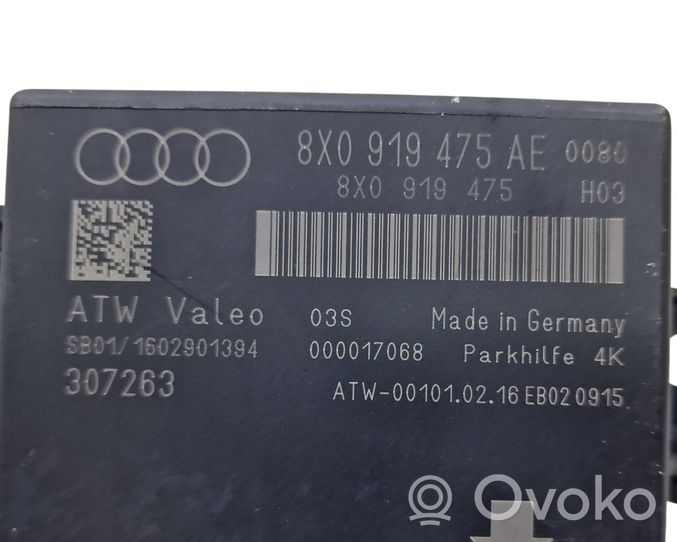 Audi A1 Unité de commande, module PDC aide au stationnement 8X0919475AE