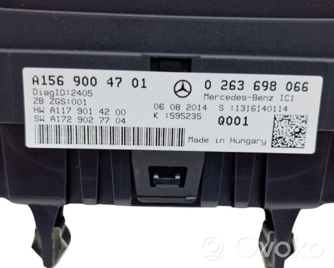 Mercedes-Benz GLA W156 Tachimetro (quadro strumenti) A1569004701