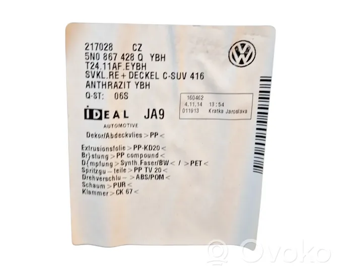 Volkswagen Tiguan Panneau, garniture de coffre latérale 5N0867428Q