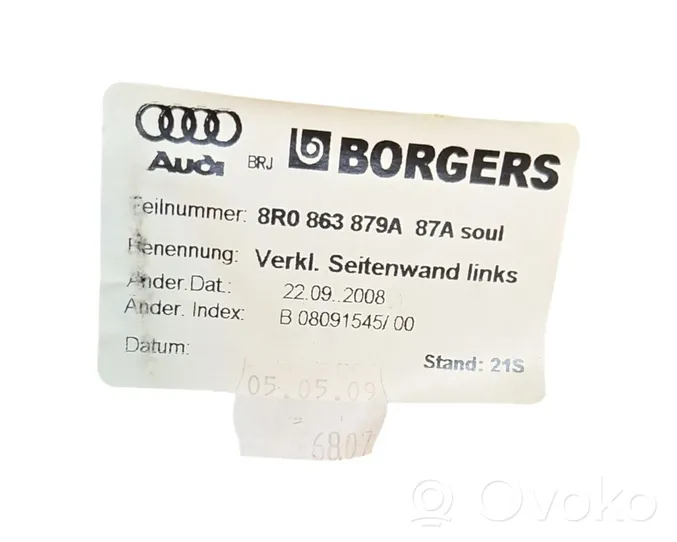 Audi Q5 SQ5 Trunk/boot side trim panel 8R0863879A