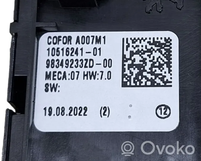Citroen C4 III e-C4 Interruttore di controllo dell’alzacristalli elettrico 98349233ZD
