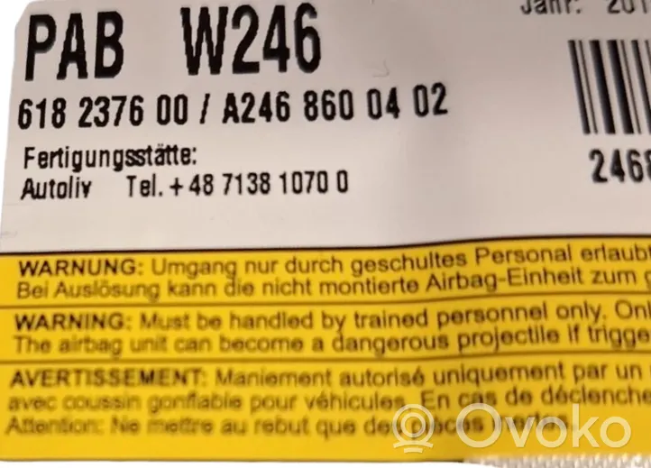 Mercedes-Benz B W246 W242 Drošības spilvenu komplekts ar paneli A2468600402