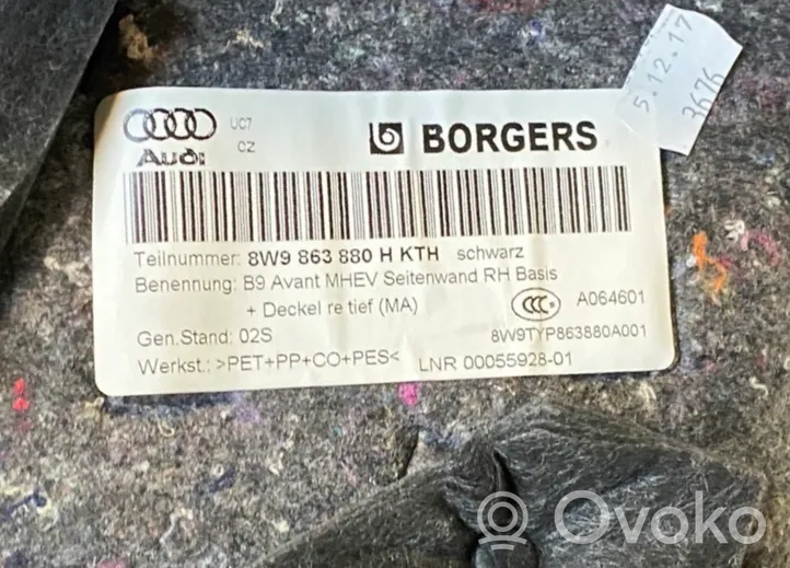 Audi A4 S4 B9 Revestimiento lateral del maletero/compartimento de carga 8W9863880