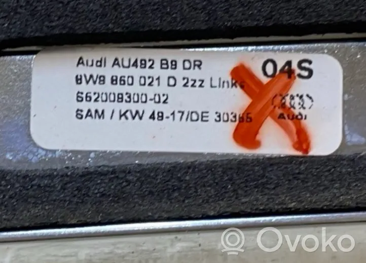 Audi A4 S4 B9 Binario barra tetto 8W9860021D