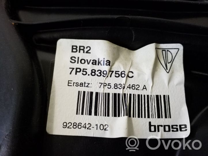 Porsche Cayenne (92A) Meccanismo di sollevamento del finestrino posteriore senza motorino 7P5839756C