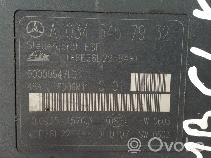 Mercedes-Benz CLK A209 C209 Pompe ABS A0345457932