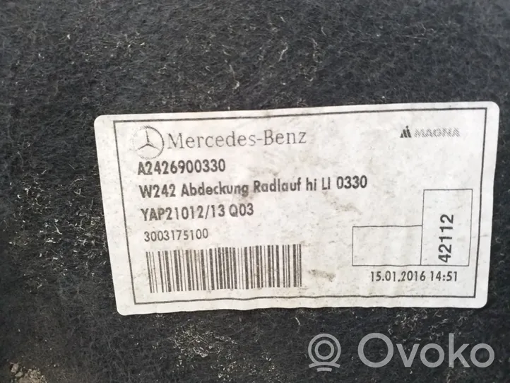 Mercedes-Benz B W246 W242 Pare-boue arrière A2426900330