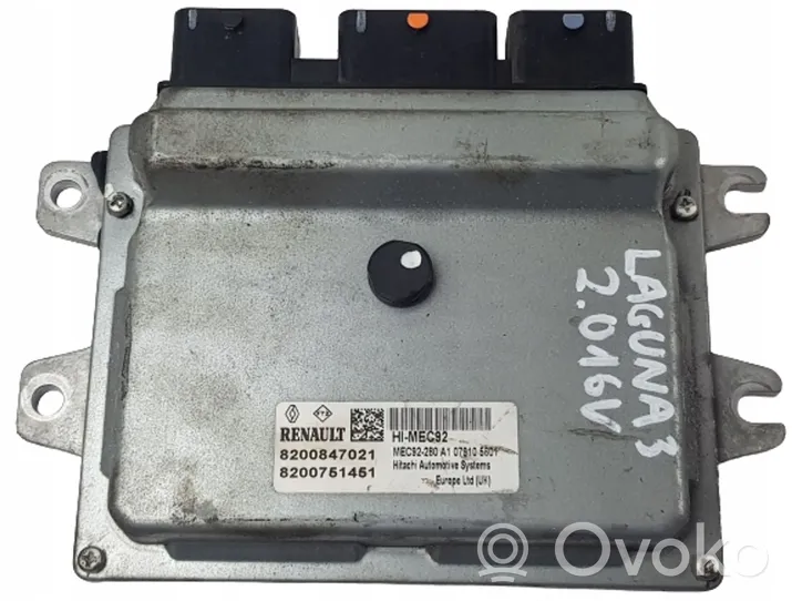 Renault Laguna III Calculateur moteur ECU 8200847021