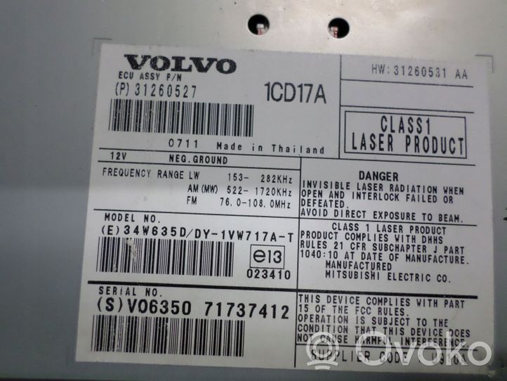 Volvo S40 Zmieniarka płyt CD/DVD 31260527