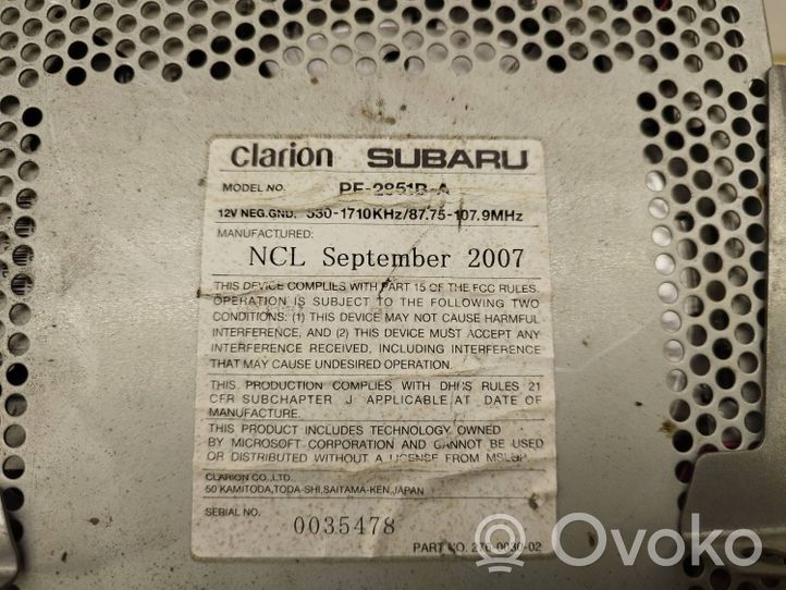 Subaru Forester SG Unité principale radio / CD / DVD / GPS 0035478