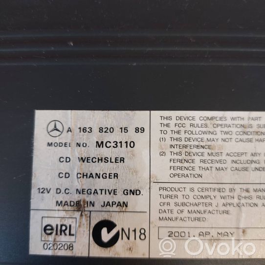 Mercedes-Benz ML W163 Radio/CD/DVD/GPS-pääyksikkö A1638201589