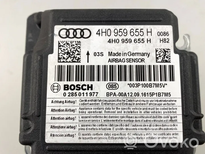 Audi A8 S8 D4 4H Turvatyynyn ohjainlaite/moduuli 4H0959655H