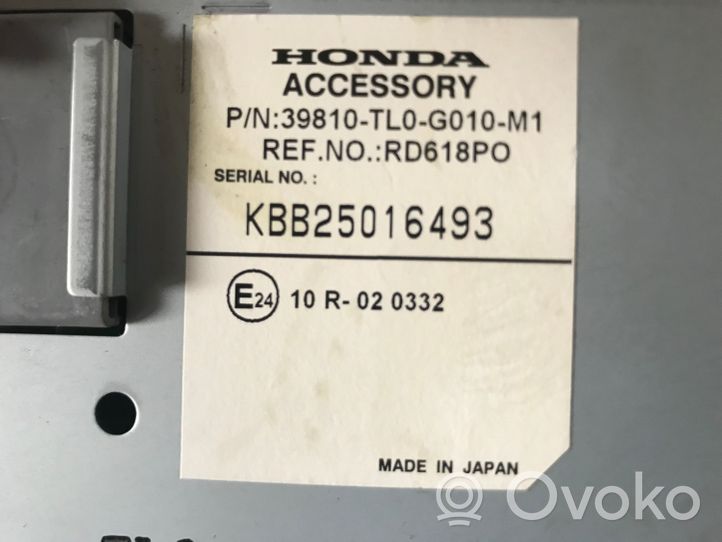 Honda Accord Écran / affichage / petit écran 39810TL0G010M1