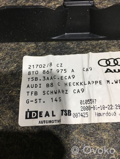 Audi A5 8T 8F Poszycie klapy tylnej bagażnika i inne elementy 8T0867975A