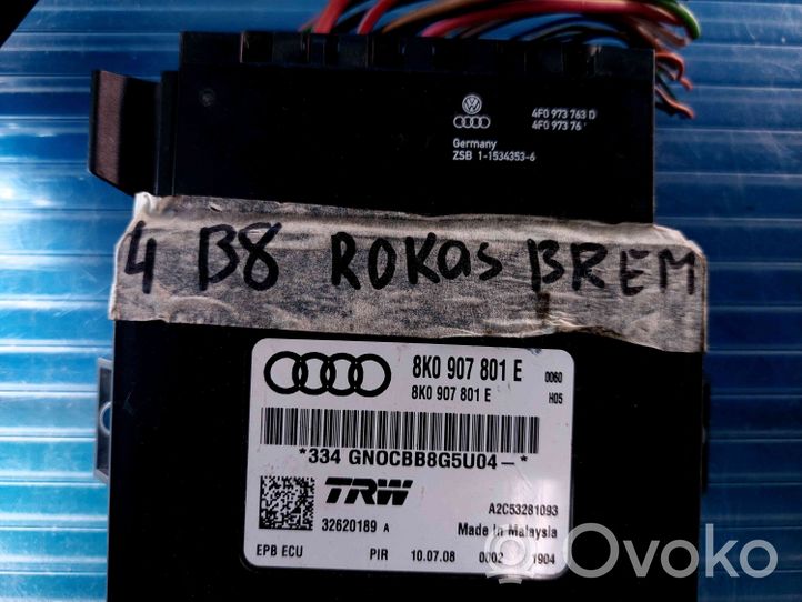 Audi A4 S4 B7 8E 8H Modulo di controllo del freno a mano 8K0907801