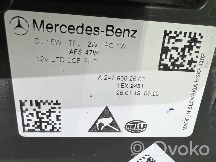 Mercedes-Benz B W247 Priekšējais lukturis A2479062603