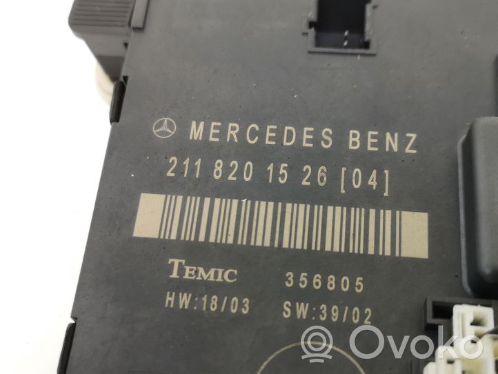 Mercedes-Benz E W211 Unité de commande module de porte 2118201526