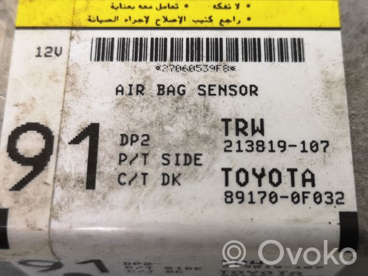 Toyota Corolla Verso E121 Module de contrôle airbag 213819107