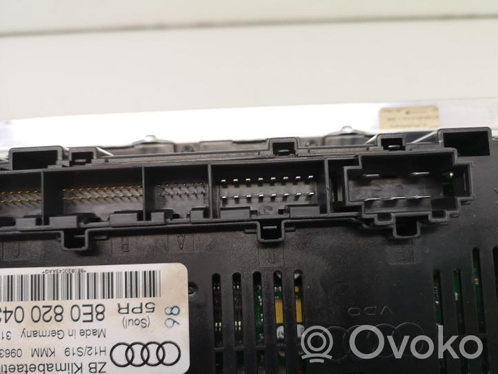 Audi A4 S4 B6 8E 8H Panel klimatyzacji 8E0820043AA