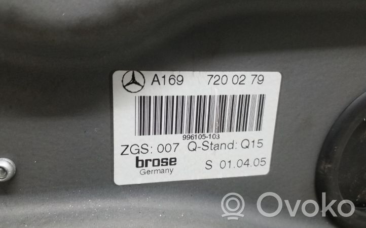 Mercedes-Benz A W169 Mechanizm podnoszenia szyby przedniej bez silnika A1697600234
