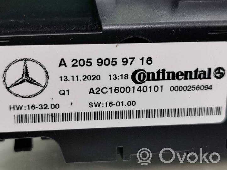 Mercedes-Benz EQC Panel klimatyzacji A2059059716