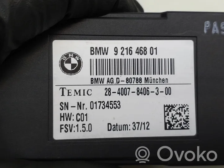 BMW 3 F30 F35 F31 Relè riscaldamento sedile 9216468