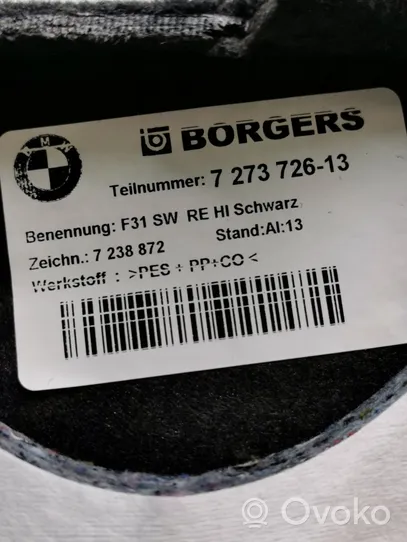 BMW 3 F30 F35 F31 Garniture panneau latérale du coffre 7273726