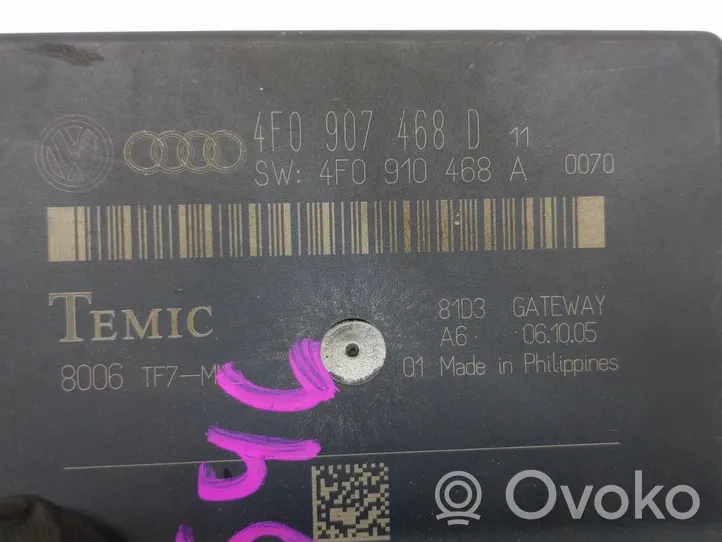 Audi A6 S6 C6 4F Väylän ohjainlaite 4F0907468D