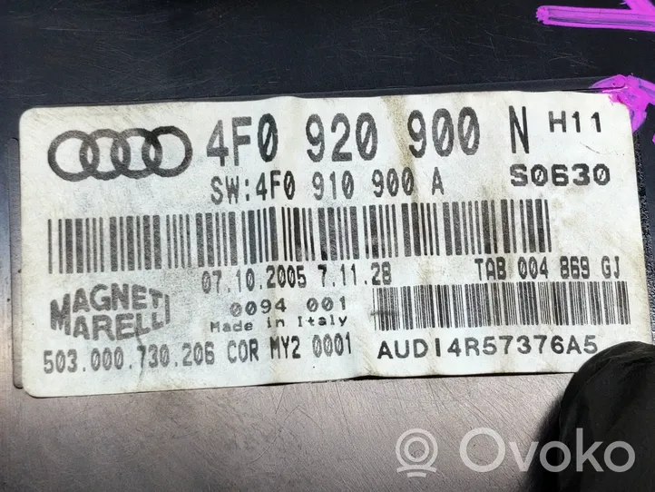 Audi A6 S6 C6 4F Tachimetro (quadro strumenti) 4F0920900N