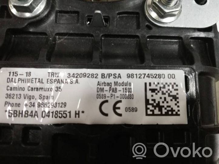 Citroen C3 Poduszka powietrzna Airbag pasażera 9812745280