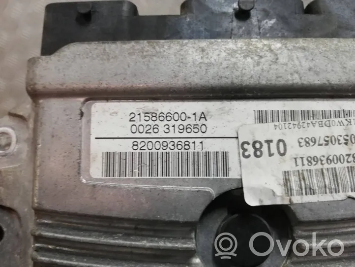 Renault Kangoo II Komputer / Sterownik ECU i komplet kluczy 8200936811