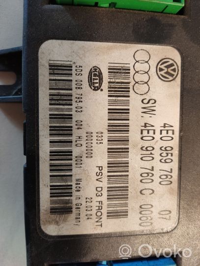 Audi A8 S8 D3 4E Module de commande de siège 4E0959760