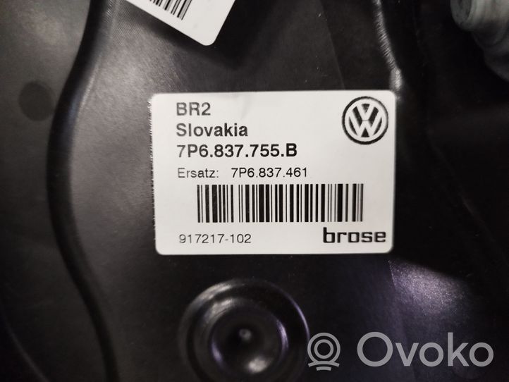 Volkswagen Touareg II Mécanisme de lève-vitre avec moteur 7P6837755B