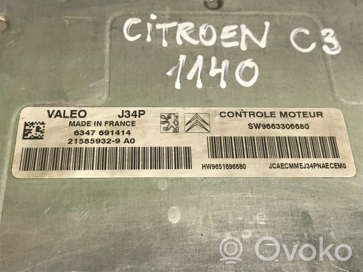 Citroen C3 Moottorin ohjainlaite/moduuli 6347691414