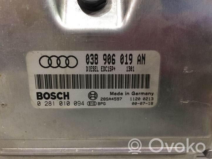Audi A4 S4 B5 8D Centralina/modulo del motore 038906019AN